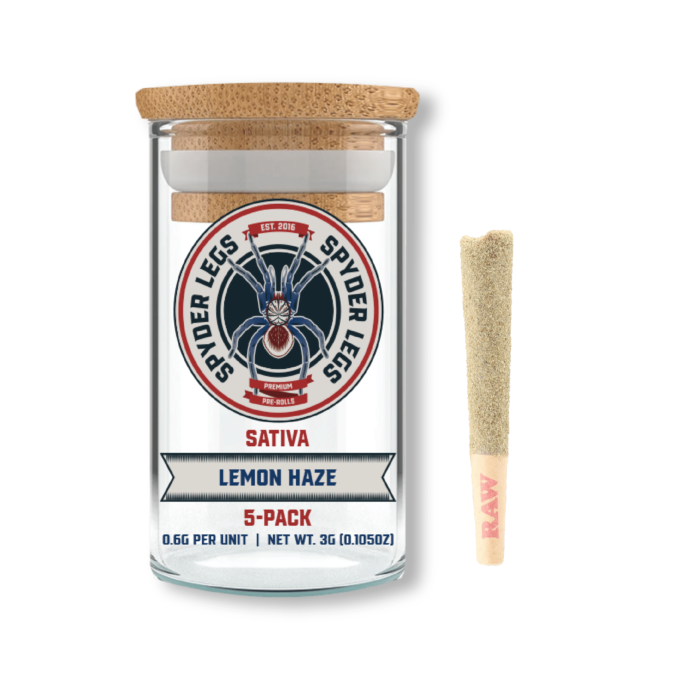 Spyder Legs | 0.6g - 5pk (3g) Infused Preroll Pack | Lemon Haze