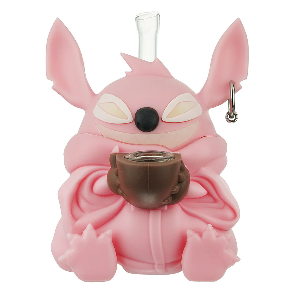 Silicone Waterpipe Stitch Pink 5 Inch