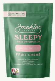 Smokiez Edibles 10pk/100mg- Sour Sleepy Watermelon Trifecta 2:2:1 CBD:CBN:THC