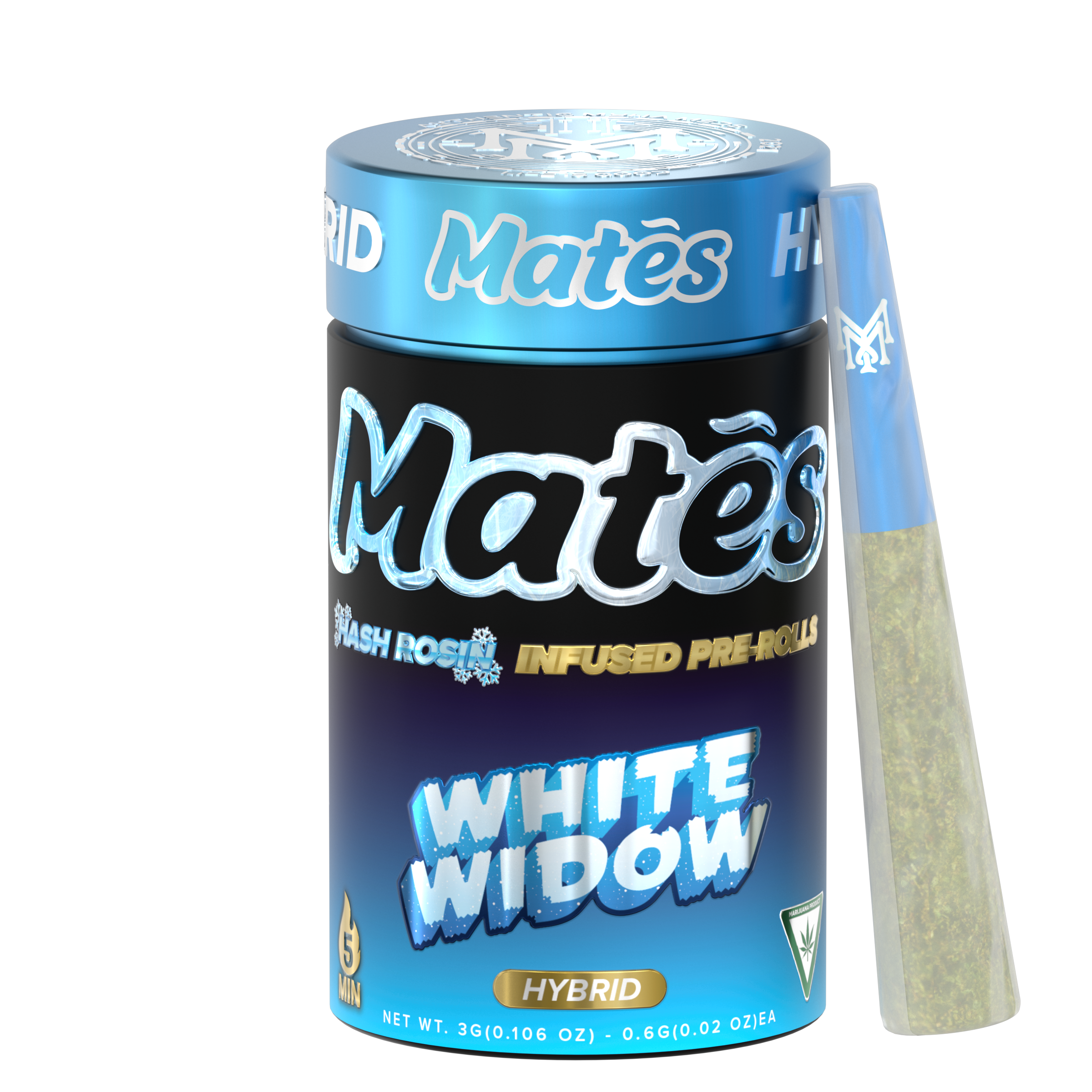 MuhaMeds - Mates Hash Rosin Infused Pre-Roll - White Widow .6g x 5pk
