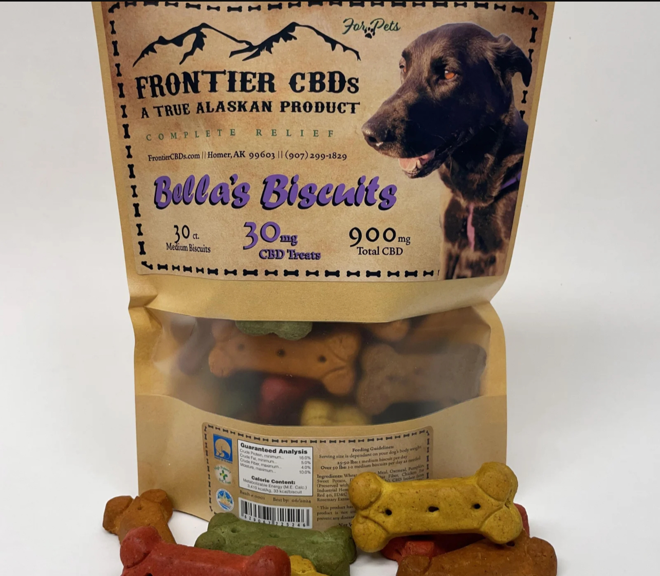 CBD Dog Treats - Bella's Biscuits 30mg, 30ct