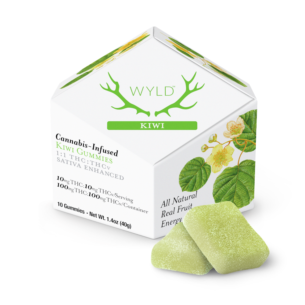 WYLD Kiwi 1:1 THC:THCv Gummies