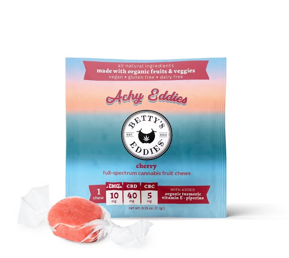BETTY'S EDDIES Fruit Chew 50mg: Cherry 10:8:1 THC:CBD:CBC 1pc