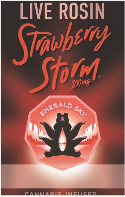 Emerald Sky Strawberry Storm Hybrid Rosin Gummies 100mg