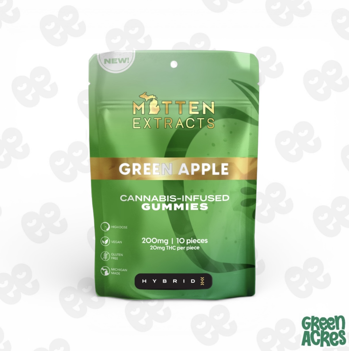 Mitten Extracts: Green Apple 200MG Gummies
