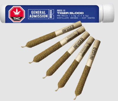 Tiger Blood 5x0.5g Distillate Infused Pre-Rolls