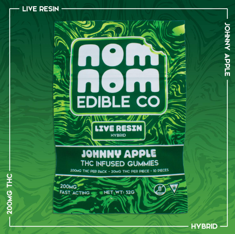 Nom Nom: Johnny Apple Live Resin Gummies 200MG