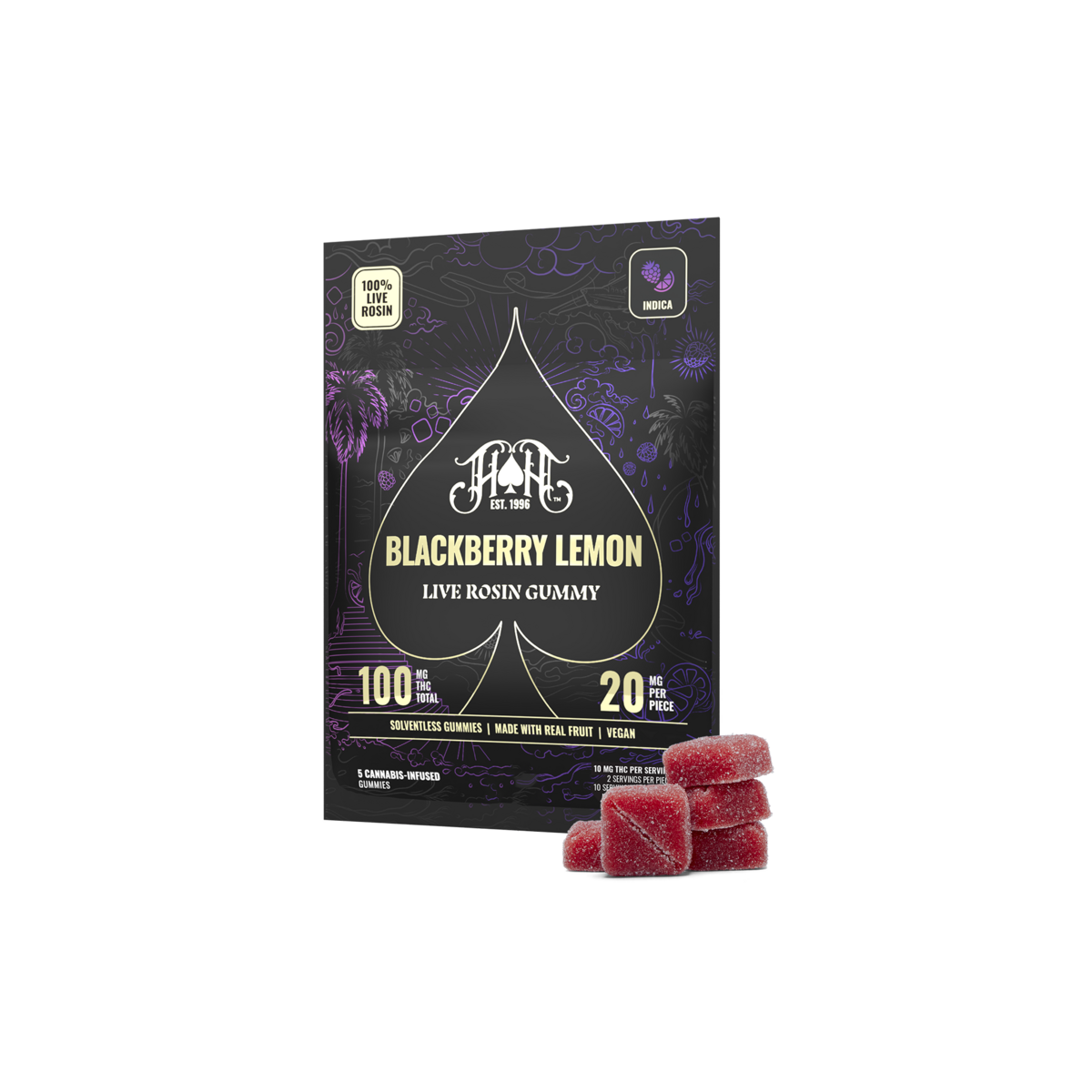 Heavy Hitters - Blackberry Lemon Rosin Gummies 5pk - 100mg