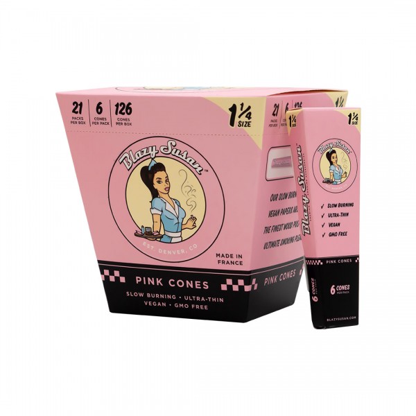 Blazy Susan Pre Rolled Cones Pink 1 ¼" 6pk