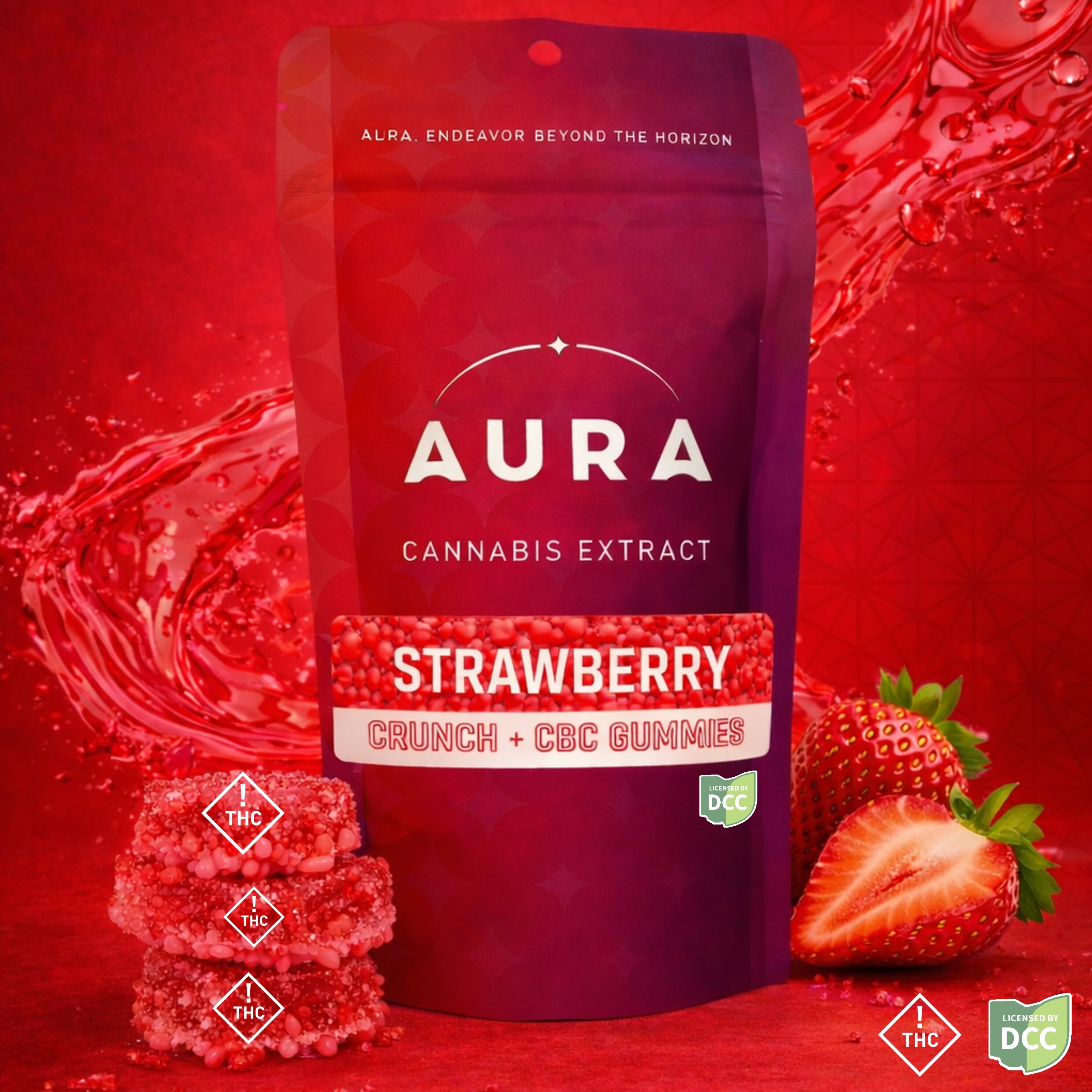 Aura - Gummies - Strawberry Crunch +cbc 9pk
