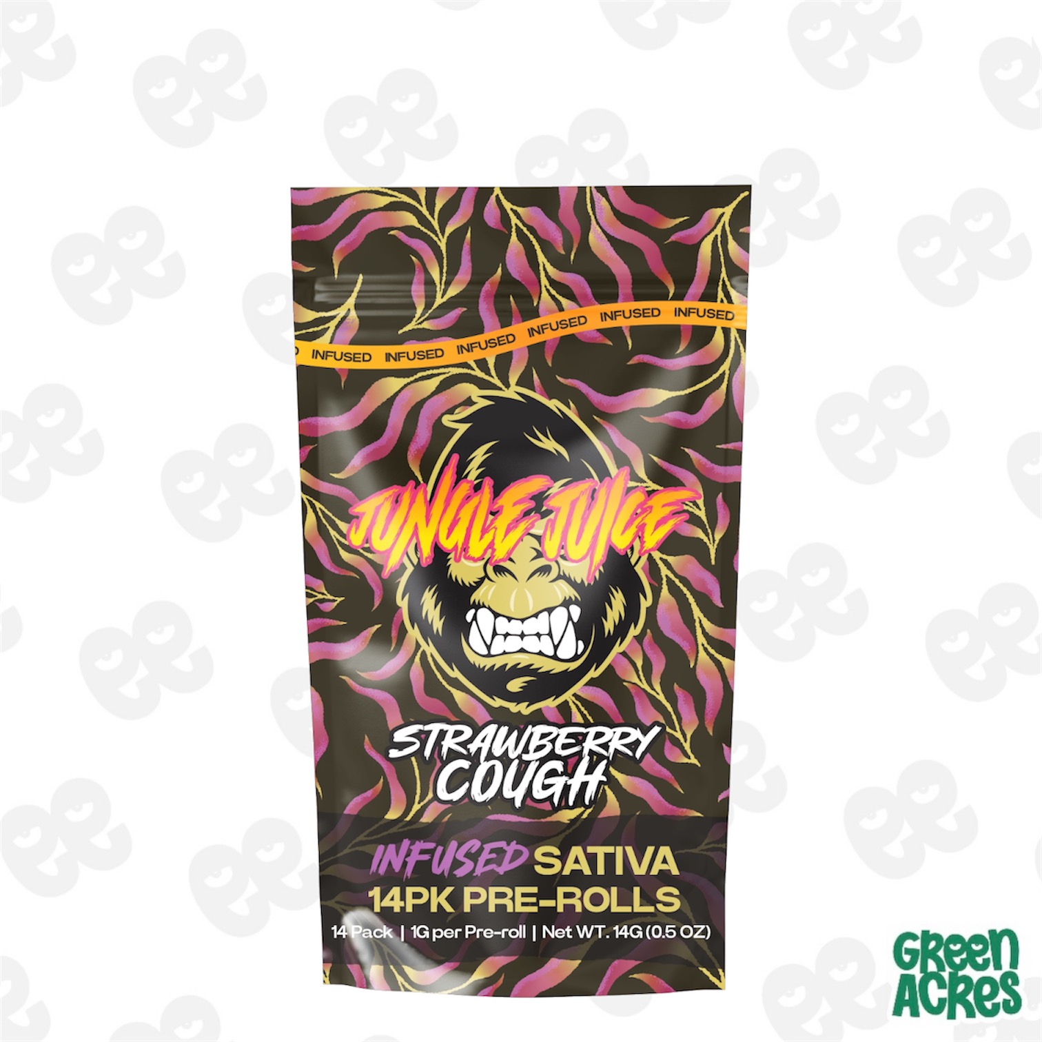 Jungle Juice: Strawberry Cough 14 Pack 1G Infused Pre-Roll's