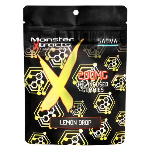 Monster Xtracts Lemon Drop Sativa Gummies 200mg THC