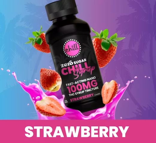 Chill - Strawberry - 100mg - Zero Sugar THC Infused Syrup