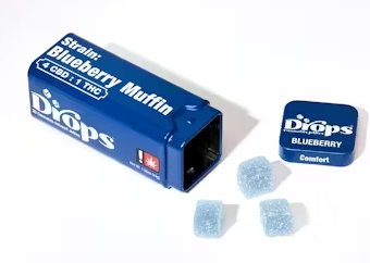 Drops Blueberry Enhanced 20mg THC 200mg CBD 50mg CBN 20PK Live Rosin Jellies