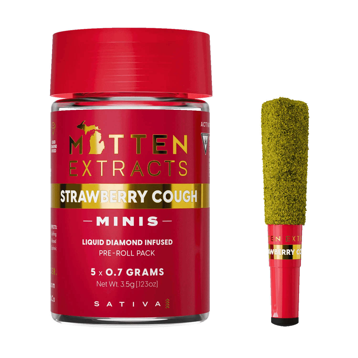 Mitten Extracts: Strawberry Cough (S) Infused 5-Pack (0.7g x 5)
