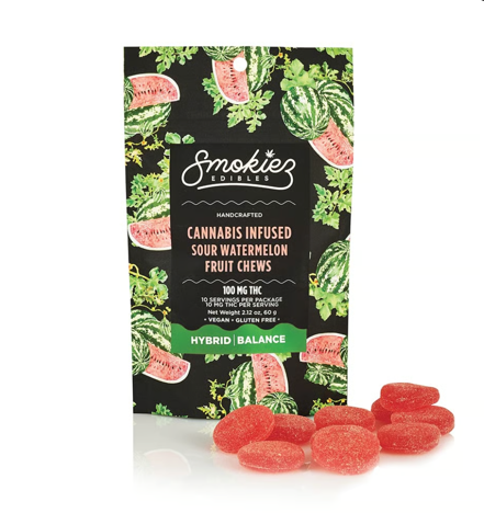 Sour Watermelon | Hybrid Fruit Chews 10pk 100mg THC
