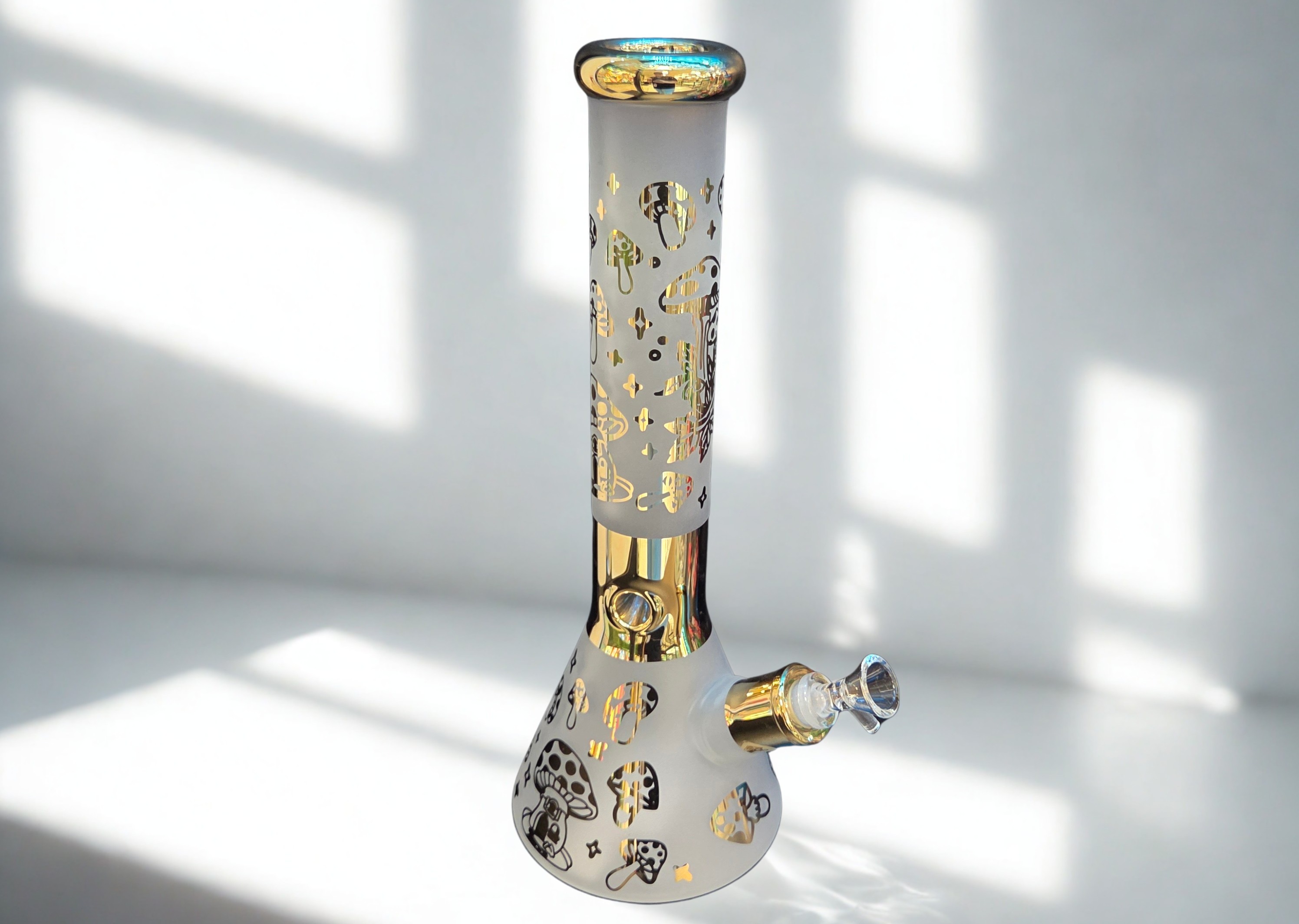 14'' water pipe Electro plated Mushroom | | N/A by glass pipes - flower cannabis product