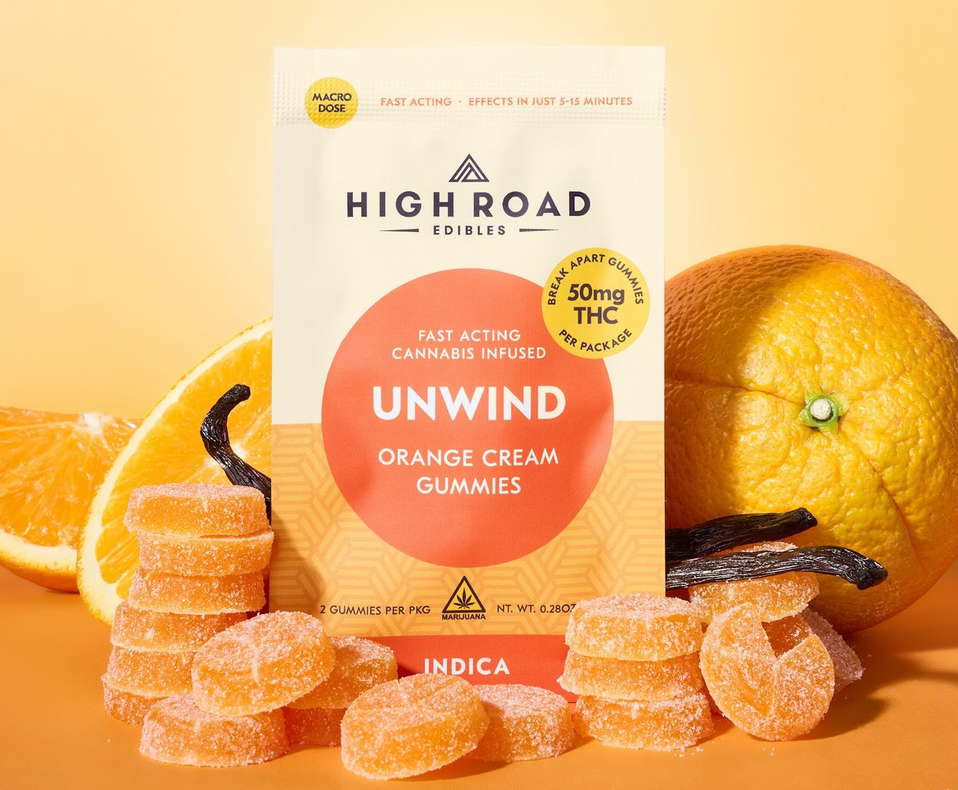 High Road | Orange Cream Unwind-Fast Acting Gummies