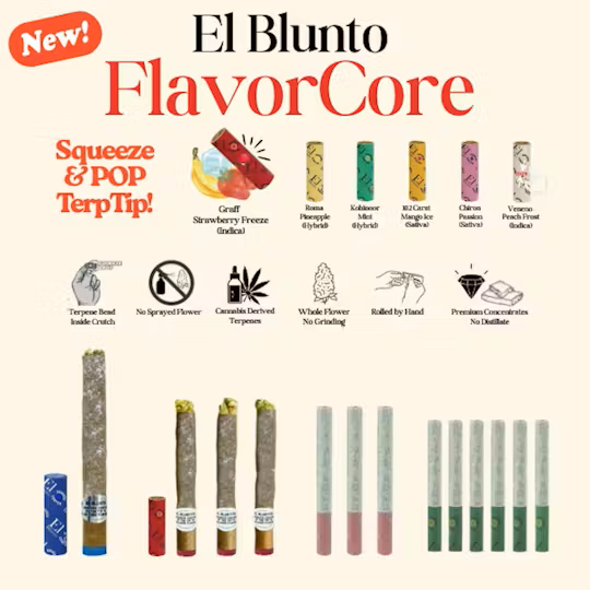El Blunto - Blue Razz Ice - FlavorCore 1.65G Platinum Diamond Infused Blunt
