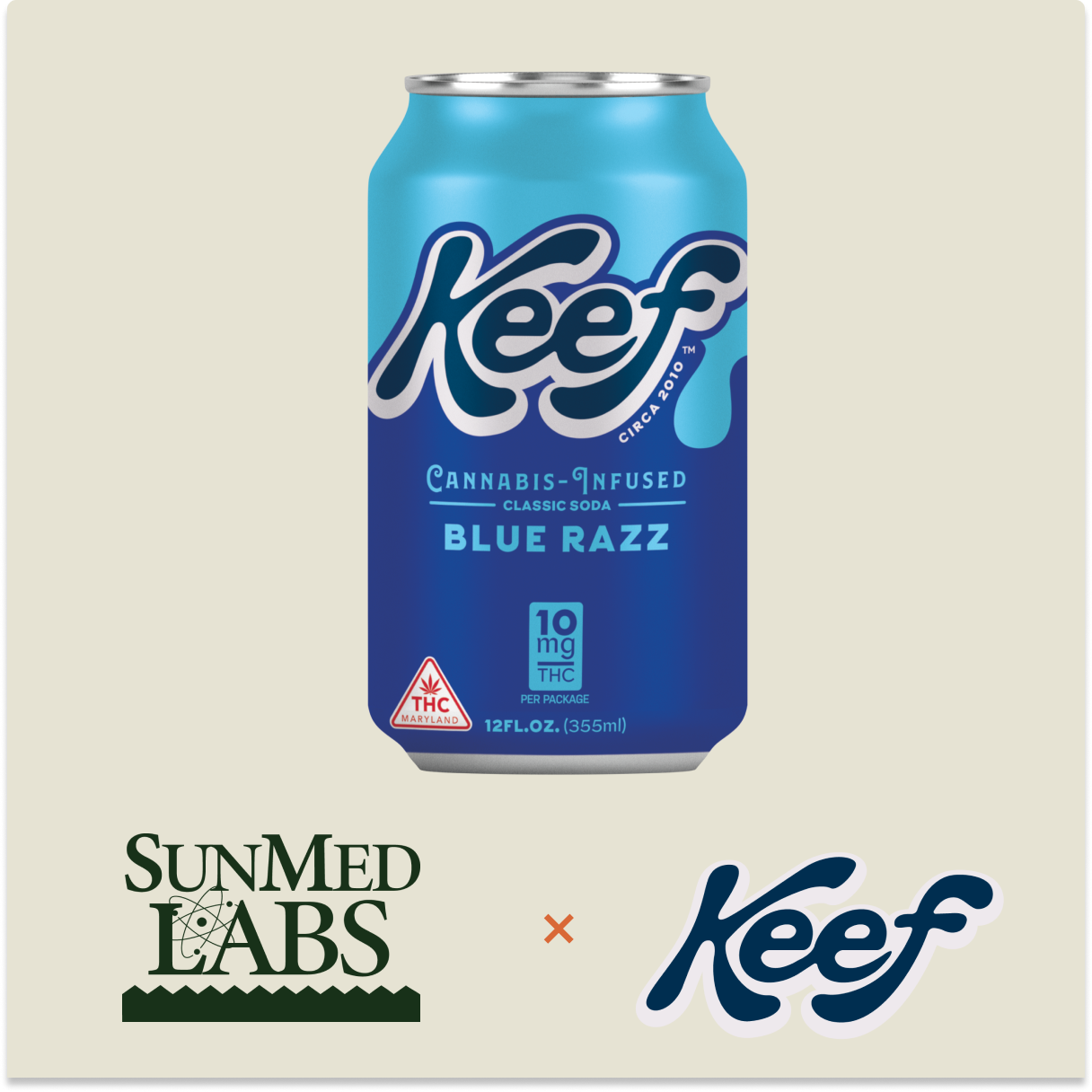 Keef: Blue Razz 10mg Infused Soda (12 oz.)