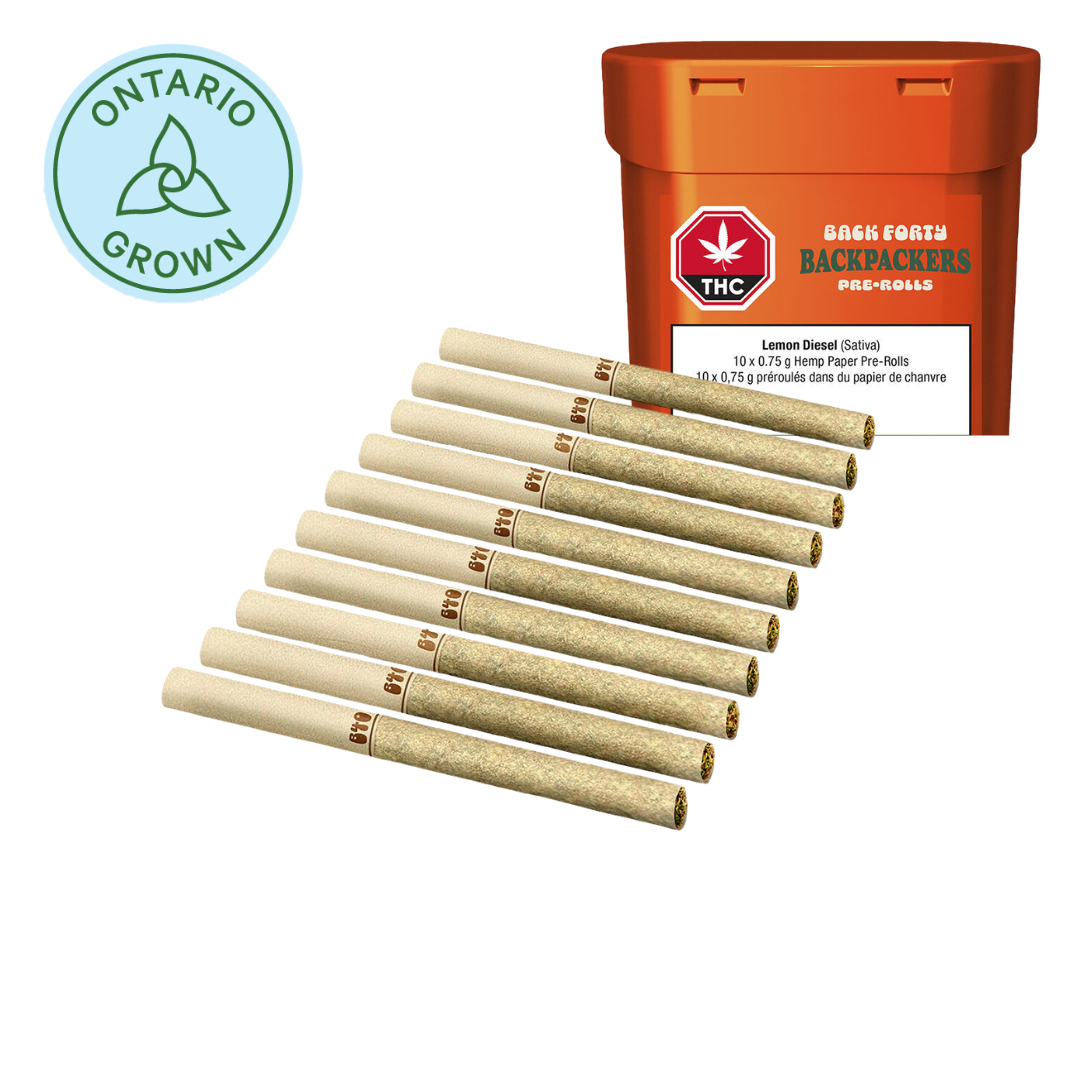 Back Forty Backpackers Lemon Diesel Pre-Roll - 10 x .75g