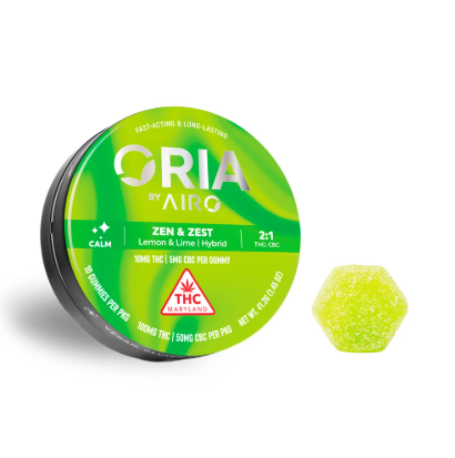 Ⓥ ORIA Gummies 100mg: Zen & Zest 1:1:1 10pk