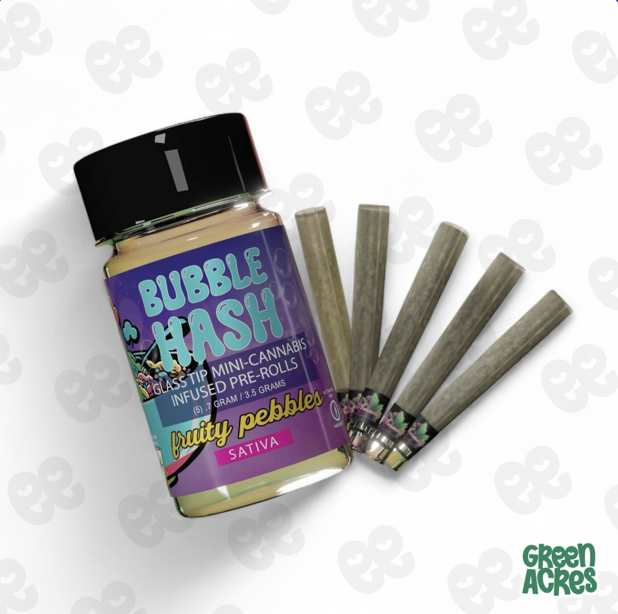 Amnesia: Fruity Pebbles 5 Pack Bubble Hash Infused Prerolls (5x0.7G)