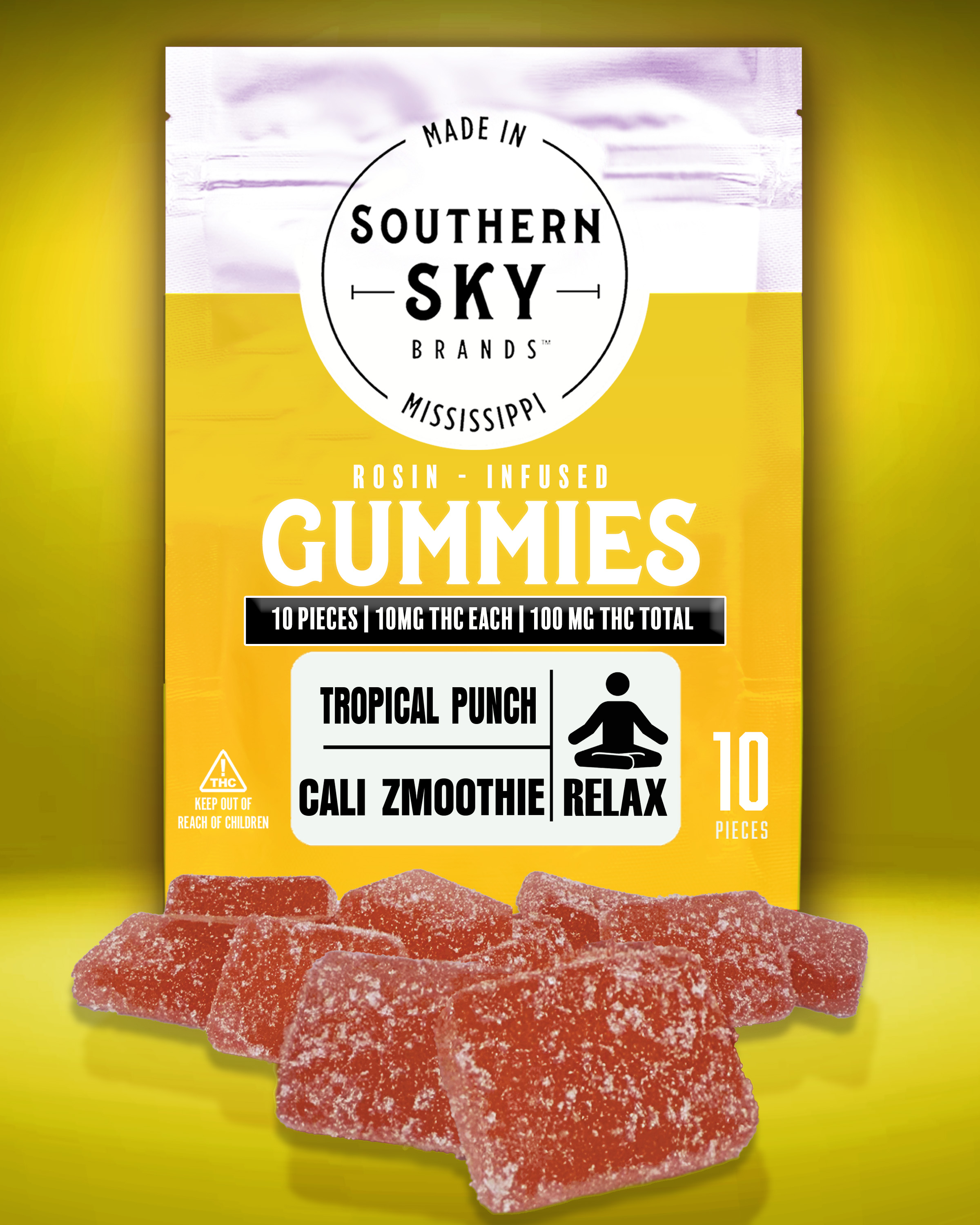 100mg  | Tropical Punch Cali Zmoothie Rosin Gummies