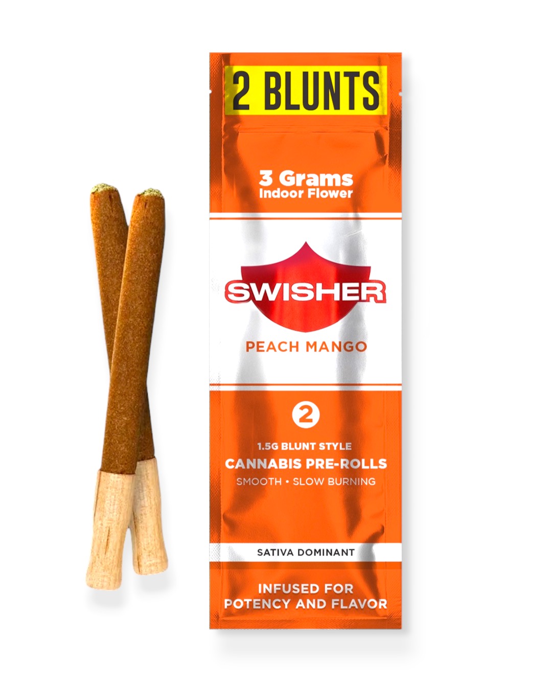 Swisher - 2-Pack 1.5g Infused Prerolls - Peach Mango