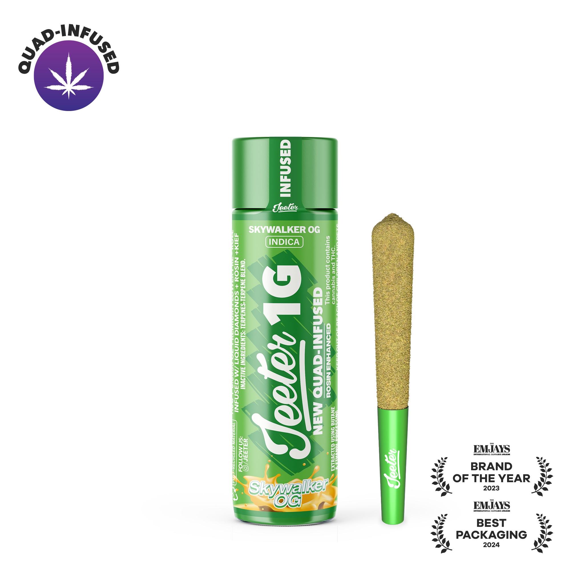 Jeeter - Quad Infused Preroll - Skywalker OG - 1G
