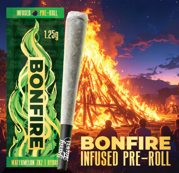 Party Favors | Watermelon ZKZ Bonfire THCA Infused Pre-Roll | 1.25g