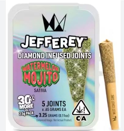 INFUSED PREROLL - 5 PACK - (JEFFEREY) - 3.25G - SATIVA - WATERMELON MOJITO