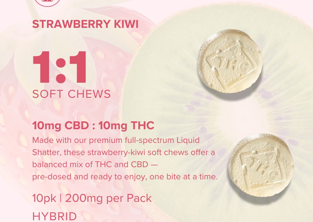 Full Spectrum 1:1 Strawbry Kwi Soft Chew 100mg 10 pk