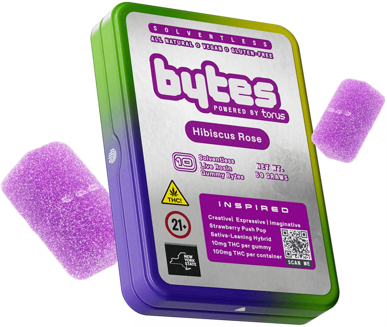 Bytes | [inspired] Hibiscus Rose | Solventless Live Rosin Gummies 10PK
