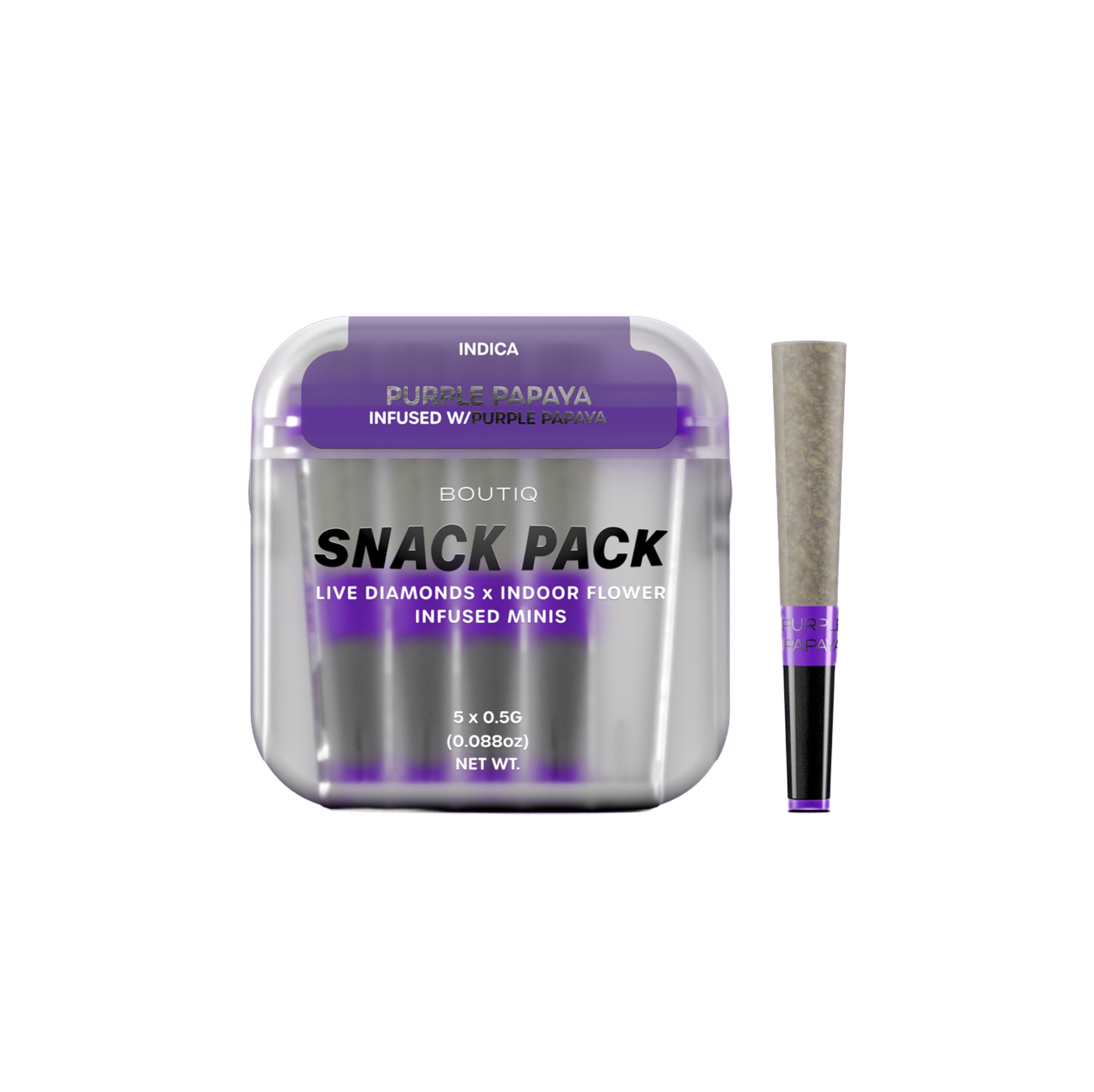 Boutiq Purple Papaya X Purple Papaya 5pk Diamond Infused Prerolls