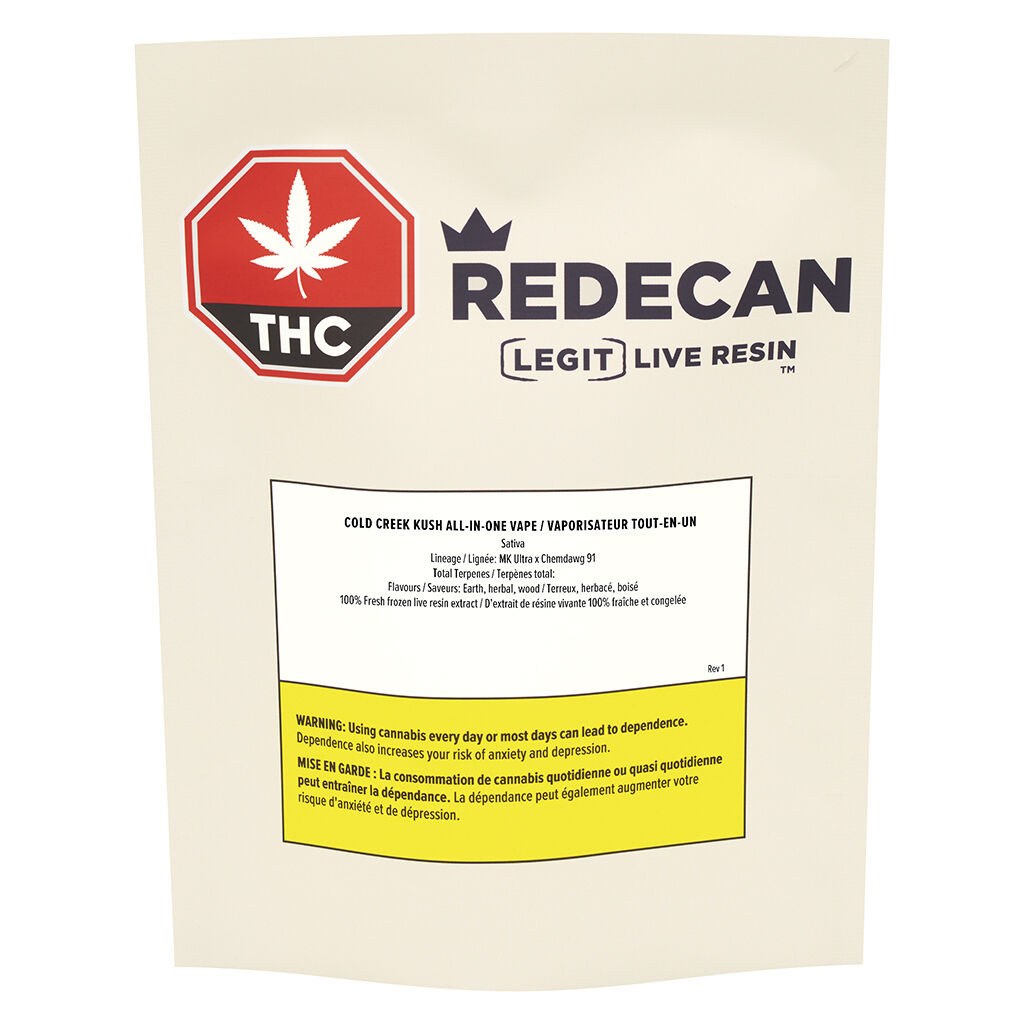 Redecan - Legit Live Resin Cold Creek Kush AIO Vape