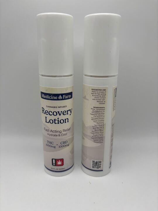 Lotion | Medicine Farm | Recovery | 1:1 | THC:CBD | 1000mg | 2.1 fl oz