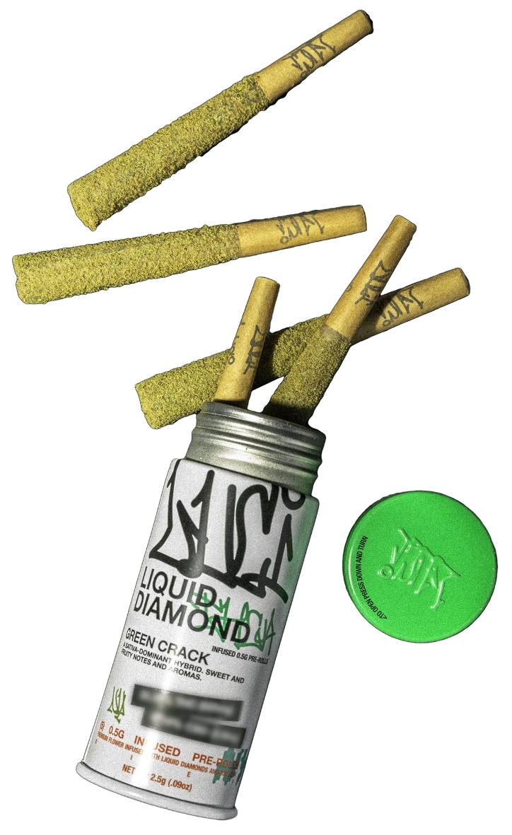 Luci | 0.5g 5pk Liquid Diamond Infused Prerolls | Green Crack