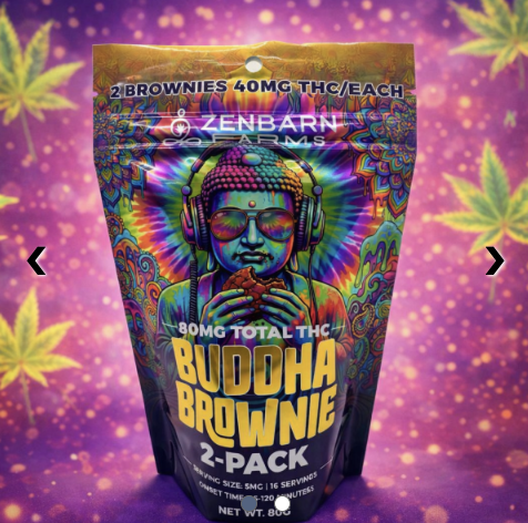 Zenbarn Farms | Buddha Brownies 2Pk. | (8 SegmentsX2 @5mg (80mg)