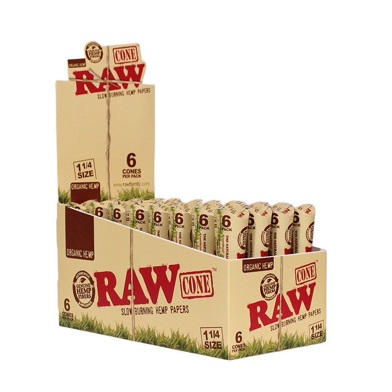 RAW Organic Hemp Prerolled Cones - King Size - 3pk