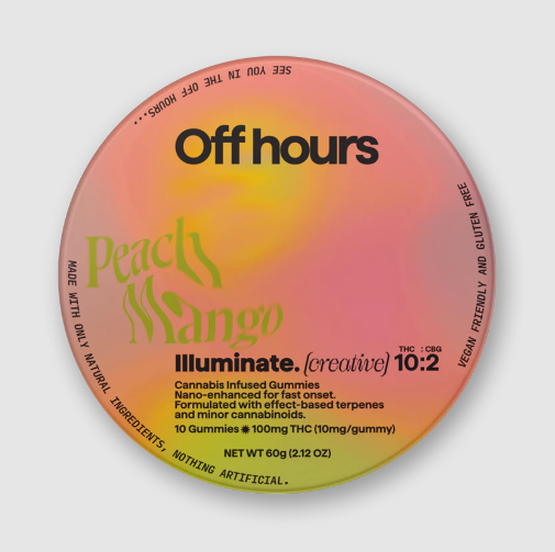 Off Hours | Gummies | Illuminate | Peach Mango | 100mg THC