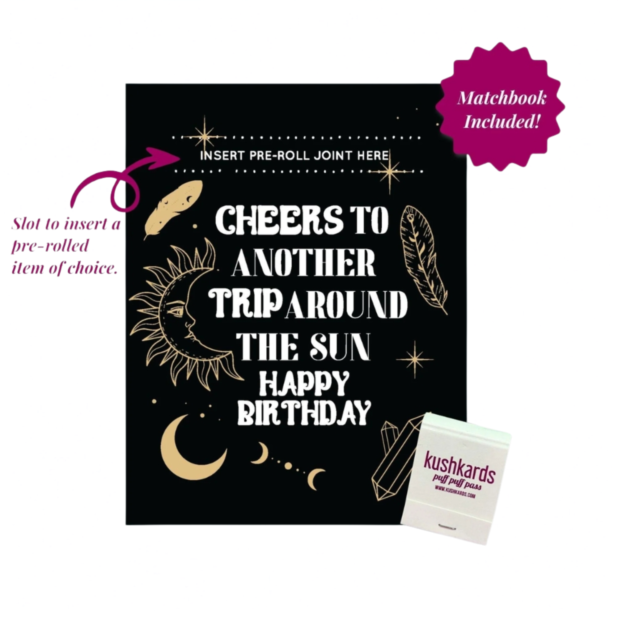 kushkards One Hitter Greeting Cards "Cheers Another Trip" Birthday Card