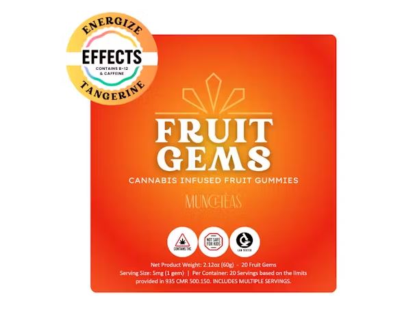 Munchèas | Energize Tangerine Fruit Gems | 100mg product photo