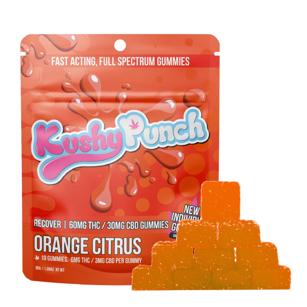 Kushy Punch Orange Citrus Recover 140mg THC/ 70mg CBD