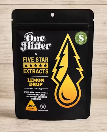 True North x Five Star One Hitter Cured Resin Infused Gummies 200mg Lemon Drop