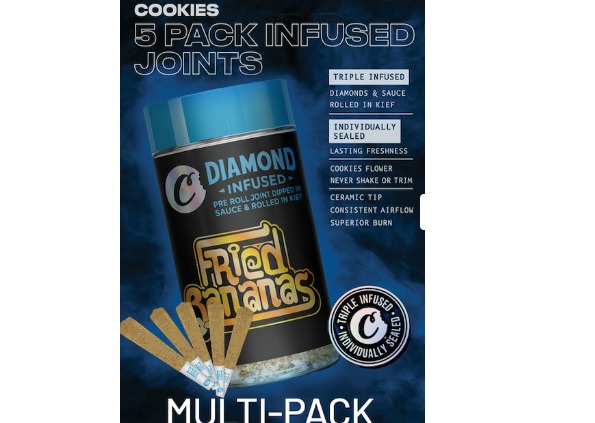 Cookies - Fried Bananas Kief Coated Infused Preroll 5pk - 2.5g