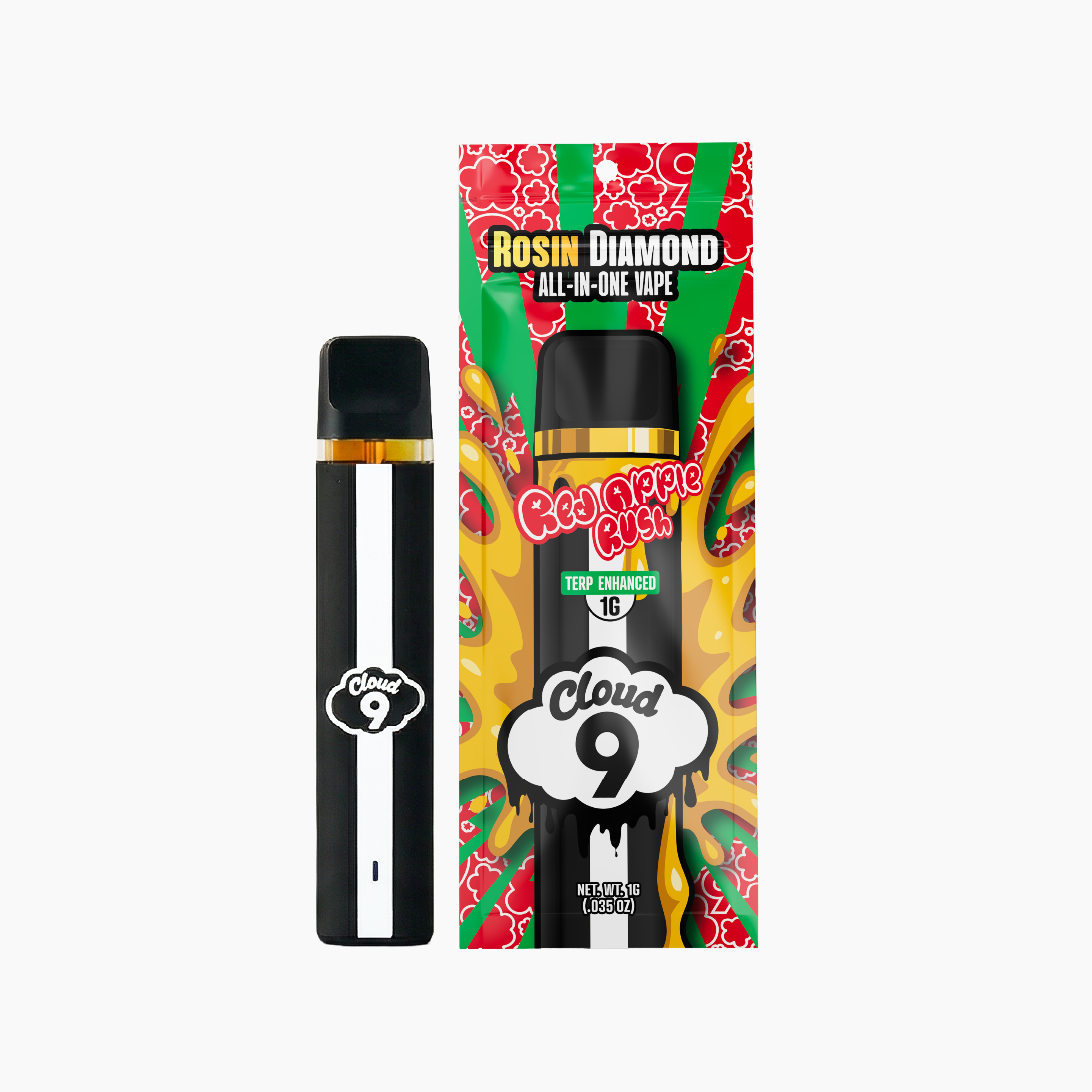 Cloud 9 | 1g Rosin Diamond Disposable | Red Apple Rush