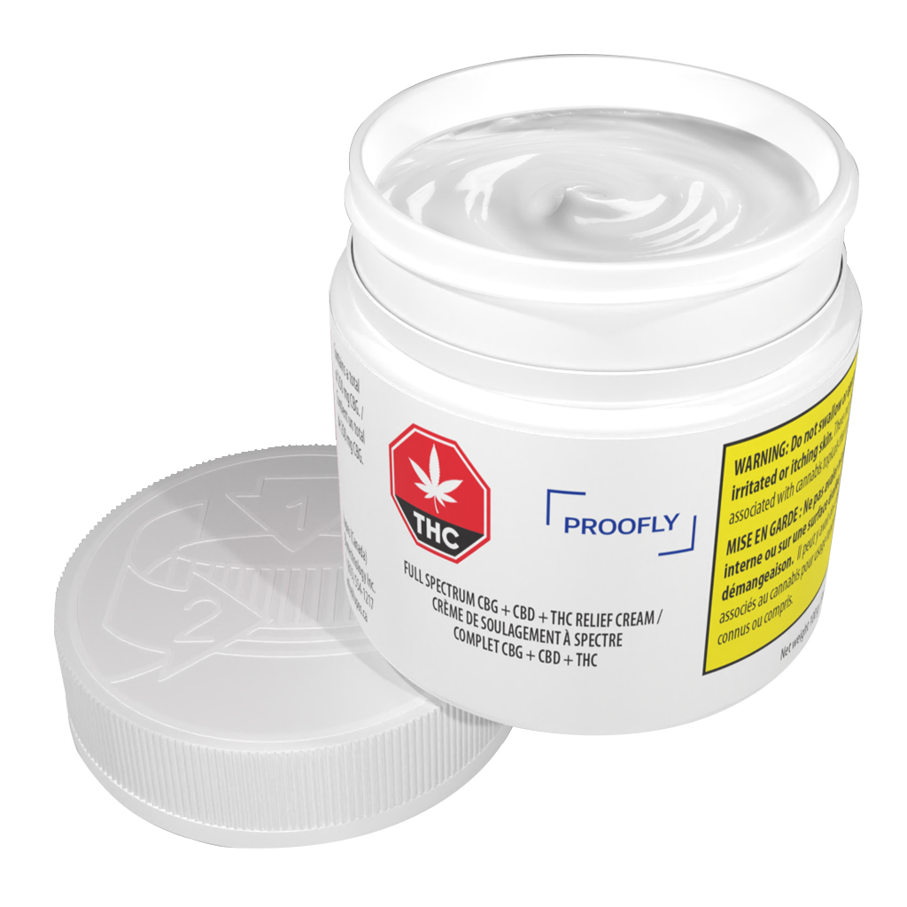 PROOFLY - Full Spectrum CBG + CBD + THC Relief Cream - 100g