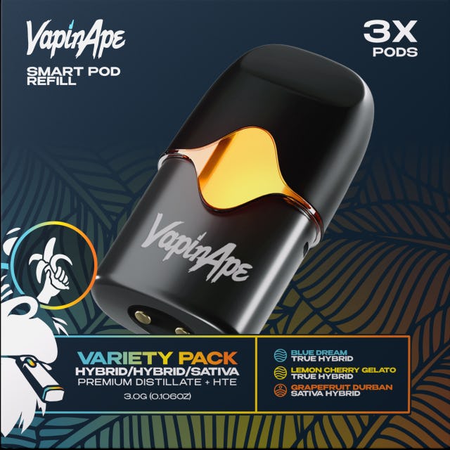 Vapin Ape | Blue Dream + LCG + Grapefruit Durban | Live Resin Pod 3pk