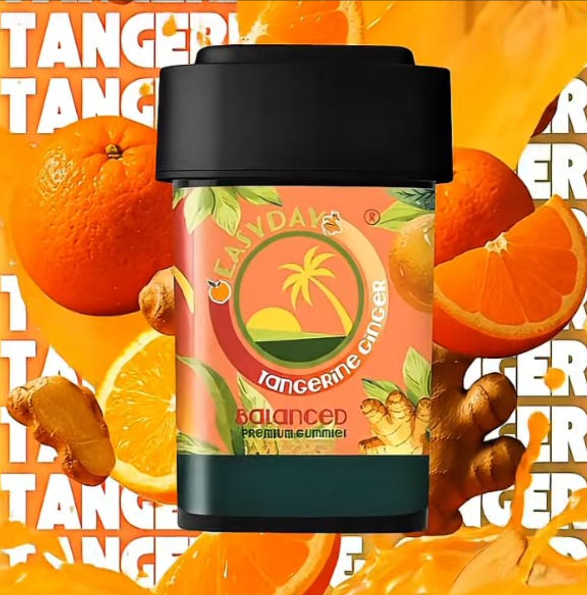 Easyday: Gummies: Tangerine Ginger I 100mg THC: 100 mg CBD